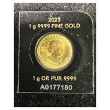 2023 CANADIAN MAPLE LEAF 1 GRAM .9999 FINE GOLD