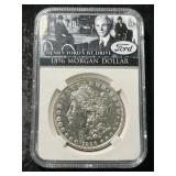 1896 US MORGAN SILVER DOLLAR SLABBED