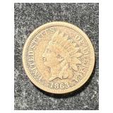 1863 US INDIAN HEAD CENT