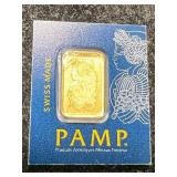1 GRAM .999 FINE GOLD PAMP BAR