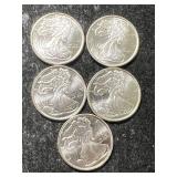 HALF TROY OZ TOTAL .999 FINE SILVER FRACTIONAL PIECES