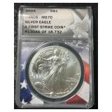 2023 AMERICAN SILVER EAGLE ANACS MS70