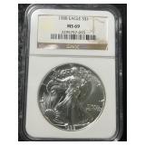 1988 AMERICAN SILVER EAGLE NGC MS69