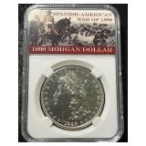 1898 US MORGAN SILVER DOLLAR SLABBED