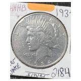 1934 US PEACE SILVER DOLLAR