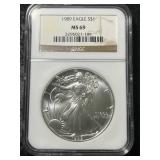 1989 AMERICAN SILVER EAGLE NGC MS69