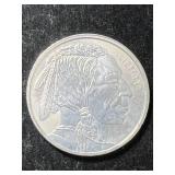 1 TROY OZ .999 FINE SILVER BUFFALO INDIAN ROUND
