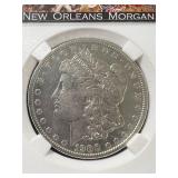 1900-O US MORGAN SILVER DOLLAR SLABBED