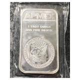 1 TROY OZ .999 FINE SILVER APMEX BAR
