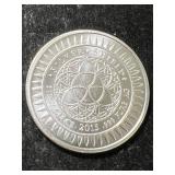 1 TROY OZ .999 FINE SILVER 2015 SILVER SHIELD ROUND