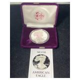 1986 PROOF AMERICAN SILVER EAGLE IN ORIGINAL MINT BOX