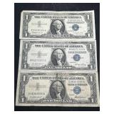 3 US $1 SILVER CERTIFICATES