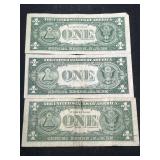 3 US $1 SILVER CERTIFICATES