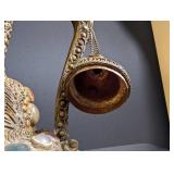 Ornate Ewer-Style Vessel With Cabochon Inlay