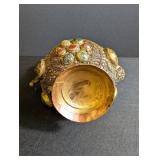 Ornate Ewer-Style Vessel With Cabochon Inlay