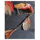 Vintage Fishing Tackle Mixed Lot With Wicker Creels