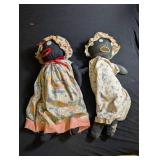 Handmade Folk Art Cloth Doll Pair