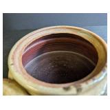 Stoneware Lidded Jar With Applied Leaf Decoration
