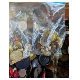 Large Button Assortment in Wooden Storage Box