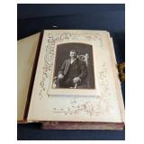 Antique Victorian Photo Album Music Box Floral Velvet Cover