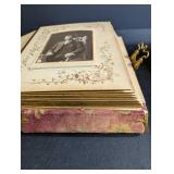 Antique Victorian Photo Album Music Box Floral Velvet Cover