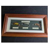 Antique English Salmon Bait C. 1900 Framed Fly Display