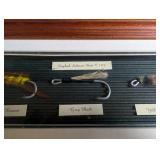 Antique English Salmon Bait C. 1900 Framed Fly Display