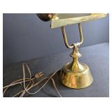 Vintage Brass Banker Style Desk Lamp