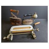 Antique Flat Iron Lot Akron Lamp Co Diamond Iron