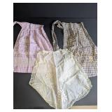 Vintage Embroidered Gingham Aprons (Lot of 3)