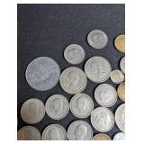Mixed World Coin Lot Spanish Pesetas & International Coins