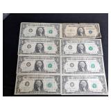 Mixed Federal Reserve Note Lot (Lot of 8)