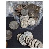 Mixed U.S. Coin Lot Kennedy Half Dollars Quarters Nickels & Cents