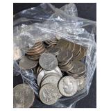 Mixed U.S. Coin Lot Kennedy Half Dollars Quarters Nickels & Cents