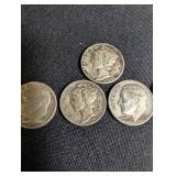 90% Silver Mercury & Roosevelt Dimes (Lot of 5)