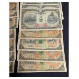 Vintage Japanese-Era Taiwan Banknotes Mixed Lot