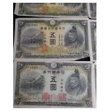 5 Yen Banknote Group (Lot of 15)