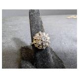 Sterling Silver Floral Cluster Ring