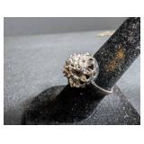 Sterling Silver Floral Cluster Ring