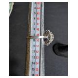 Sterling Silver Floral Cluster Ring