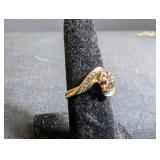 14K Diamond Ring Missing Large Diamond