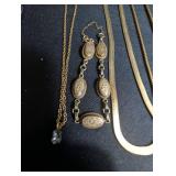 Gold Filled & Gold Tone Necklace Bracelet Estate Mixed Lot