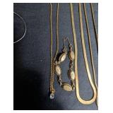 Gold Filled & Gold Tone Necklace Bracelet Estate Mixed Lot