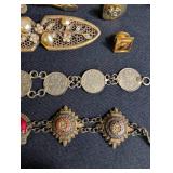 Vintage Estate Jewelry Assortment With Wooden Display Boxes