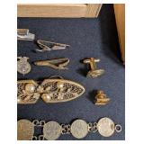 Vintage Estate Jewelry Assortment With Wooden Display Boxes