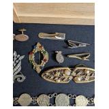 Vintage Estate Jewelry Assortment With Wooden Display Boxes