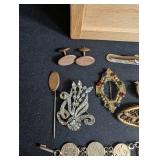 Vintage Estate Jewelry Assortment With Wooden Display Boxes