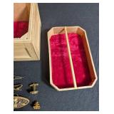 Vintage Estate Jewelry Assortment With Wooden Display Boxes