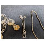 Sterling Jewelry Charm Bracelet, Necklace & Chain