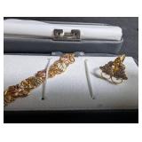 Black Hills Gold 10K Bracelet & Earrings Set in Case
